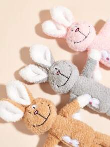 1入組卡通兔子設計隨機寵物毛絨玩具適用於狗狗和貓適用於互動 - 彩色 - 查看 4