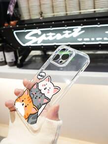 猫咪图案透明手机壳，国际版，非国内版 - 彩色 - 查看 2