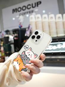猫咪图案透明手机壳，国际版，非国内版 - 彩色 - 查看 3