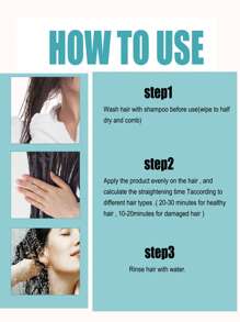 60ml de corrección alisar el cabello crema para todo tipos de pelo - Blanco - Ver 8