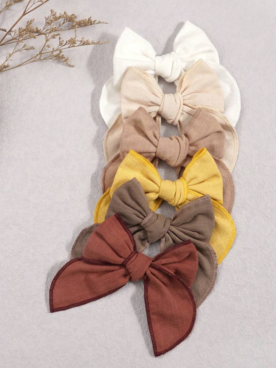 6入組女孩蝴蝶結裝飾可愛鴨嘴夾適用於頭髮裝飾用品 - 彩色 - 查看 1