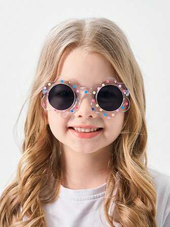 1 副 PC 向日葵装饰时尚女孩眼镜