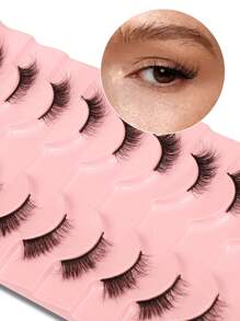 Himirell 10 对自然交叉外眼角猫眼风格浓密假睫毛带黑线延长适用于日常和约会化妆必备条状睫毛，睫毛，睫毛，假睫毛