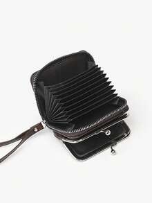 多功能復古迷你錢包,時尚女式袋 - 咖啡棕 - 查看 4