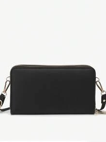 Fashionable Vintage Small Crossbody Bag, Multifunctional Phone Wallet For Women - Black - View 3