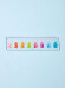 Eggmart 1入組卡通熊圖案尺子，學生學校辦公室可愛測量工具 - 彩色 - 查看 1