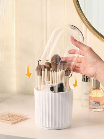 Makeup Brush Storage Box, 1Pc 360 Degree Rotatable Cosmetic Brush Storage Box Cosmetic Storage Organizer, Room, Bathroom, House, Pink Room, Living Travel Stuff, Gift Bag, Gifts For Mom, Dad, Men, Friends, Teacher, Birthday, Wedding, Desk, Shelves, Accessories, Gift Boxes, Funny Gift, Storage, Makeup Brush Holder Bag, Makeup Bag, Desk Organiser, Cosmetic Bag, Makeup Pouch, Make Up Pouch, Make Up Bags, Jewellery Box, Pouch, Makeup Brush Holder, Brush Holder, Perfume Organiser, Pouch Bag, Gifts For Women, Christmas Gifts, Gift Ideas For Women