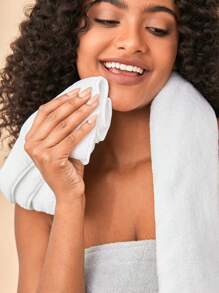 SHEIN Basic living Quick Dry Microfiber Coral Fleece Adjustable Spa Bath Body Wrap Towel Holiday Gift Christmas For Holiday Gift Giving Home Bathroom Decor - White - View 9