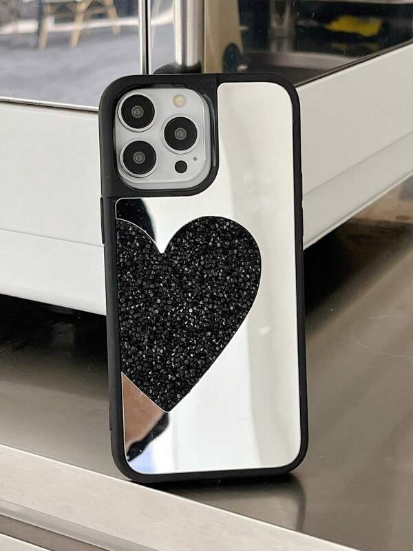 Heart Pattern Mirror Phone Case Compatible With Google Pixel Phone Case