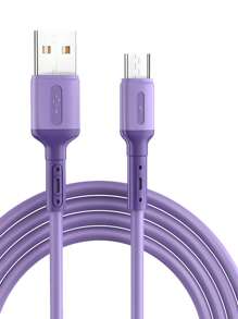 1 Pieza Cable De Datos De Carga Rápida Líquido De Silicona - Morado - Ver 1