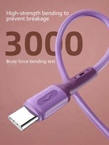 1 Pieza Cable De Datos De Carga Rápida Líquido De Silicona - Morado - Ver 3