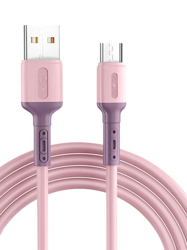 1 pieza Cable de datos de carga rápida de silicona líquida compatible con iPhone 16, 16 Pro Max, 15, 15 Plus, 15 Pro, 15 Pro Max, compatible con Xiaomi, compatible con OnePlus Tipo C
