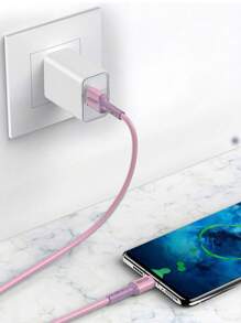 1 条液体硅胶快速充电数据线兼容 16、16 Pro Max、15、15 Plus、15 Pro、15 Pro Max，兼容小米，兼容 OnePlus Type C - 粉色 - 查看 3