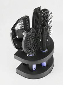 RANCAI Set Of 5 Hair Combs Set Professional Salon Hair Cutting Brushes Sets Salon Hairdressing Styling Tool Mirror And Holder Stand Set Dressing Comb Kits For - Mauve Purple - View 5