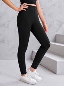 SHEIN Chicas adolescentes Leggings con estampado de letra