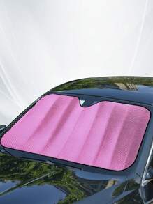 Car Front Window Sunshade, Car Sun Shade - Pink - View 1