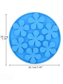 1pc Flower Design Pet Slow Food Bowl - Blue - View 4
