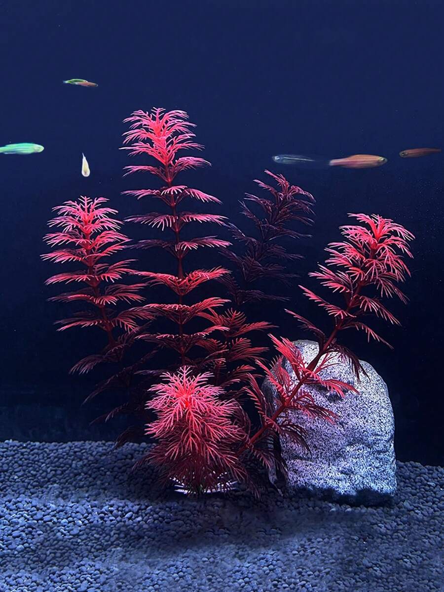 1入組人造植物設計魚缸裝飾用品 - 彩色 - 查看 1