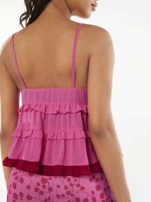 SHEINNeu Top con bretelle sottile con nodo frontale con volant