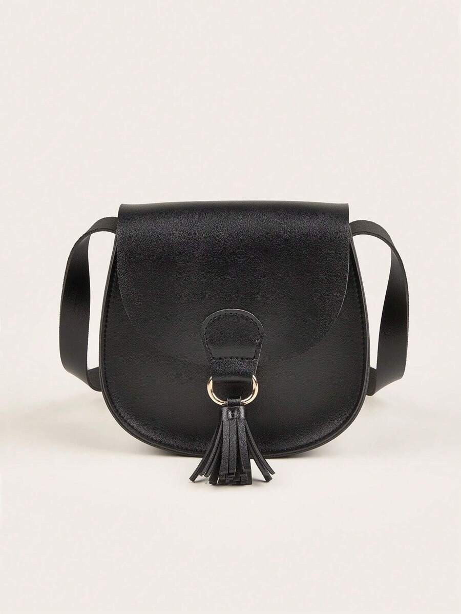 Julie Fringe Small Crossbody Bag - Black - View 1