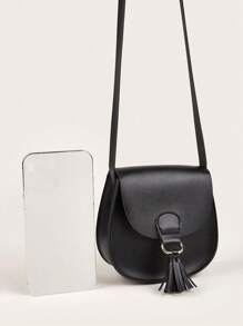 Julie Fringe Small Crossbody Bag - Black - View 2