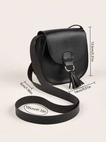 Julie Fringe Small Crossbody Bag - Black - View 4