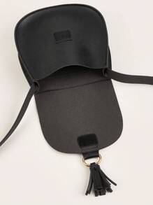 Julie Fringe Small Crossbody Bag - Black - View 5