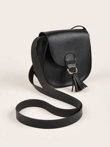 Julie Fringe Small Crossbody Bag - Black - View 6