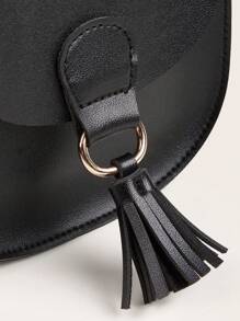 Julie Fringe Small Crossbody Bag - Black - View 7