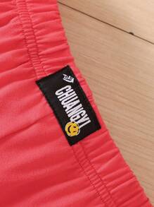 SHEIN Bộ thời trang bé gái Lá thư Giải trí - Đỏ - Xem 4