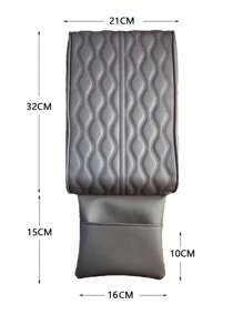 1入組衍縫PU皮革汽車扶手墊 - 棕色 - 查看 2