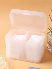 帶蓋透明塑料收納盒，美甲工具指甲油去除工具收納盒 - 無色 - 查看 1