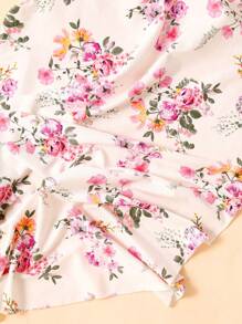 momscare 1 pieza Bebé con patrón floral Manta para envolver & 1 pieza Sombrero - Multicolor - Ver 6