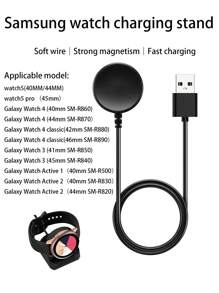 1 cargador inalámbrico para reloj inteligente Samsung Compatible con Galaxy Watch 3/lote 4/lote 5/activo 1/activo 2 - Negro - Ver 1