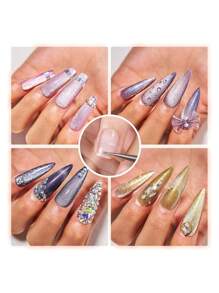 720pcs/30sheets Double-Sided Nail Stickers, Transparent Waterproof, DIY - Clear - View 5