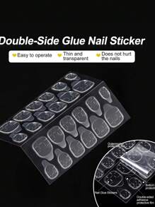 720pcs/30sheets Double-Sided Nail Stickers, Transparent Waterproof, DIY - Clear - View 6