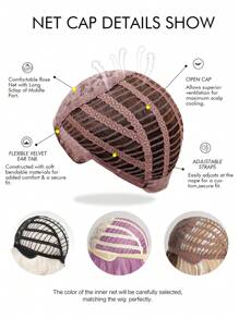 14英寸短圓蓬式髮型捲髮假髮:棕色頭髮假髮帶劉海適合派對和日常穿著-耐熱和毛茸茸 - 漸層 - 查看 5