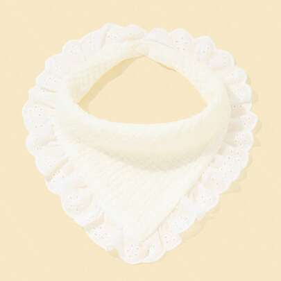 1pc Baby Girls Ruffle Trim Bib
