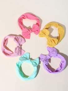 5入組嬰兒蝴蝶結裝飾髮帶