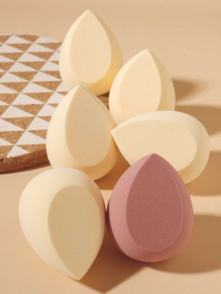 干湿两用化妆海绵套装，6 件柔软触感化妆海绵适合所有肤质