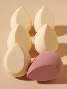 干湿两用化妆海绵套装，6 件柔软触感化妆海绵适合所有肤质 - 彩色 - 查看 4