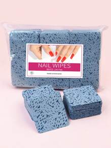 Misscheering 300片无绒指甲清洁湿巾，卸甲棉片，睫毛嫁接清洁湿巾，柔软无纺布丙酮卸甲棉片，用于指甲准备和凝胶指甲油卸除 - 藍色 - 查看 2