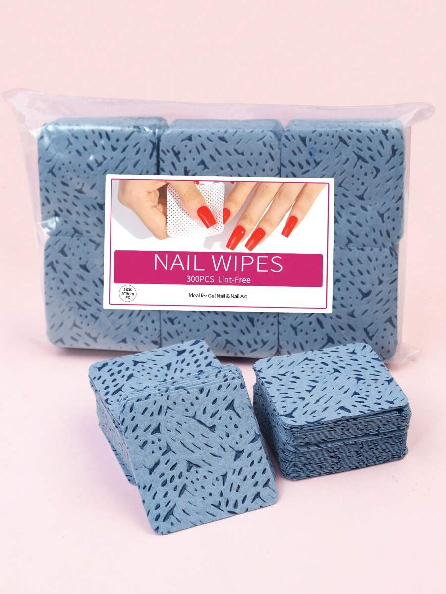 Misscheering 300片无绒指甲清洁湿巾，卸甲棉片，睫毛嫁接清洁湿巾，柔软无纺布丙酮卸甲棉片，用于指甲准备和凝胶指甲油卸除