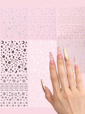 Beauty Sticker 2張燙金月紋美甲貼紙