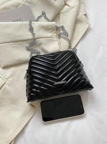 Trang trí chữ cái túi mái vòm chần bông nhỏ kiểu chữ Chevron - màu đen - Xem 4