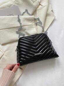 Trang trí chữ cái túi mái vòm chần bông nhỏ kiểu chữ Chevron - màu đen - Xem 5