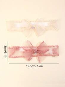 2 chiếc Baby Sweet Bow Trang trí lưới thêu tóc để sử dụng hàng ngày - Nhiều màu - Xem 4