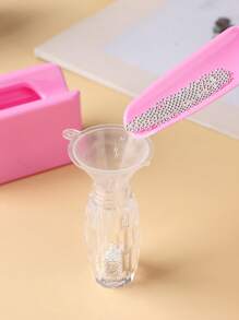 FULL BEAUTY 美甲粉回收托盘系统，带勺子，双层亚克力粉架，美甲闪粉回收盒，美甲用品，美甲工具，美甲艺术工具，返校季，美甲，美甲工具（适用于按压式美甲） - 粉色 - 查看 4