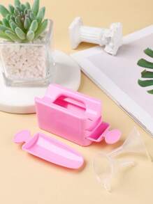 FULL BEAUTY 美甲粉回收托盘系统，带勺子，双层亚克力粉架，美甲闪粉回收盒，美甲用品，美甲工具，美甲艺术工具，返校季，美甲，美甲工具（适用于按压式美甲） - 粉色 - 查看 5