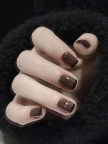 Nâng cấp ngay lập tức vẻ ngoài của bạn với 24 chiếc Bộ móng tay giả hình vuông ngắn kiểu Pháp - Nhiều màu - Xem 1